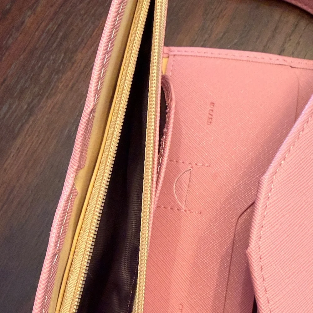 Pink Envelope Wallet Wristlet Clutch Travel Organizer Card Holder OS